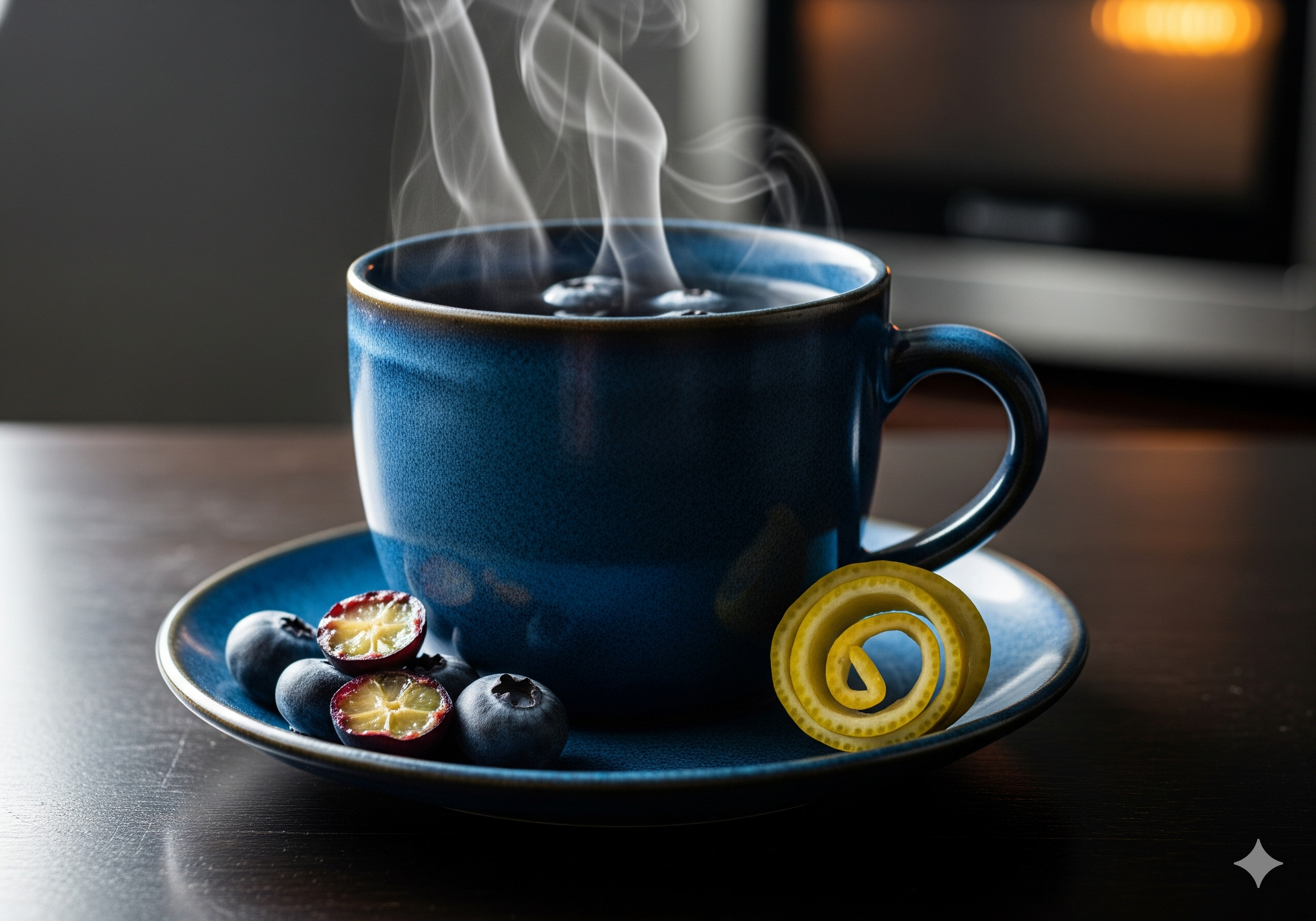 Blueberry tea in mug